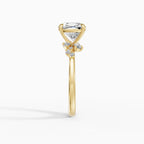 JASMINE cushion cluster engagement ring in 18k rose gold - top view