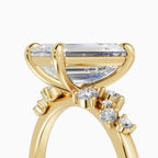 JASMINE emerald cluster engagement ring in platinum - setting detail