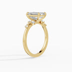 JASMINE emerald cluster engagement ring in white gold - side view