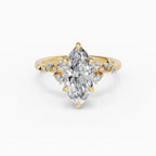 JASMINE marquise cluster engagement ring in 18k yellow gold