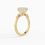JASMINE oval cluster engagement ring in white gold - side view