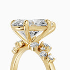 JASMINE pear cluster engagement ring in 14k yellow gold - setting detail