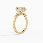 JASMINE pear cluster engagement ring in white gold - side view