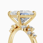 JASMINE princess cluster engagement ring in platinum - setting detail