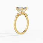 JASMINE princess cluster engagement ring in white gold - side view