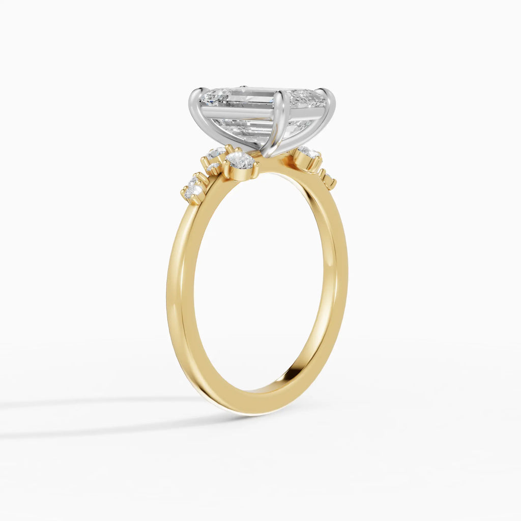 Anillo de compromiso JASMINE esmeralda clúster