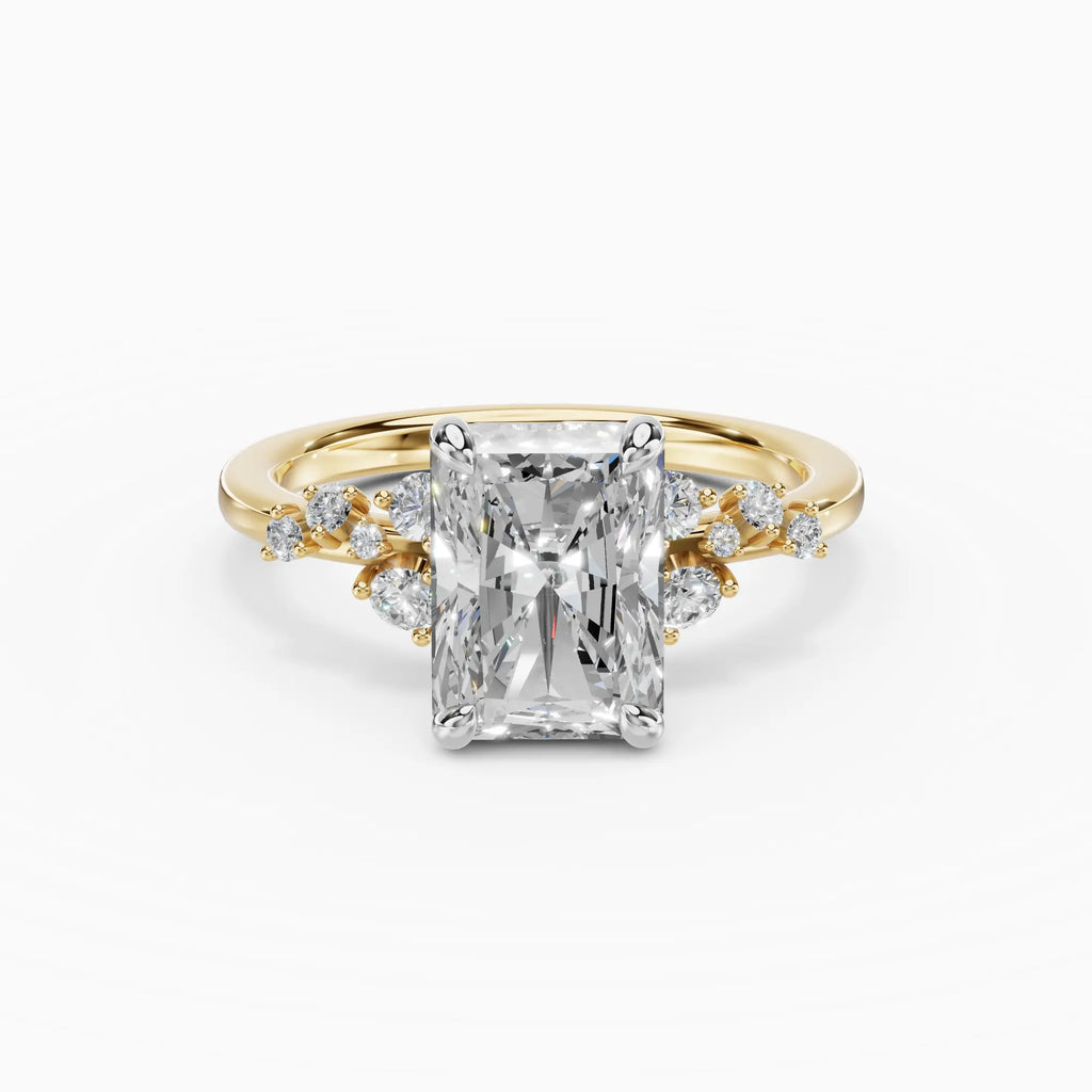 Anillo de compromiso JASMINE radiante clúster