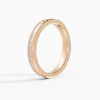 LUX flat comfort fit 3mm pavé wedding band - band detail