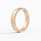 LUX flat comfort fit 4mm pavé wedding band - top view