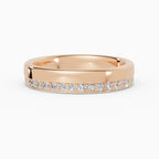 LUX flat comfort fit 4mm pavé wedding band - setting detail