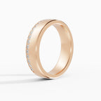 LUX flat comfort fit 5mm pavé wedding band - band detail