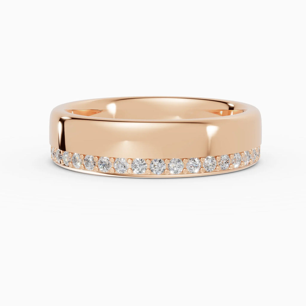 LUX | Alianza plana confort fit 5mm con pavé