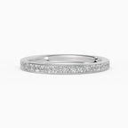 LUX flat comfort fit 2mm pavé wedding band in platinum - setting detail