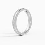 LUX flat comfort fit 3mm pavé wedding band in platinum - setting detail
