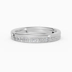 LUX flat comfort fit 3mm pavé wedding band in 18k rose gold - top view