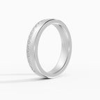 LUX flat comfort fit 4mm pavé wedding band - band detail