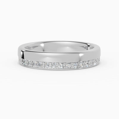 LUX | Alianza plana confort fit 4mm con pavé