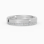 LUX flat comfort fit 4mm pavé wedding band - perspective