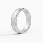 LUX flat comfort fit 5mm pavé wedding band in platinum - setting detail