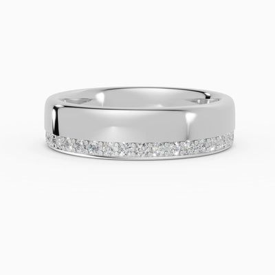 LUX | Alianza plana confort fit 5mm con pavé