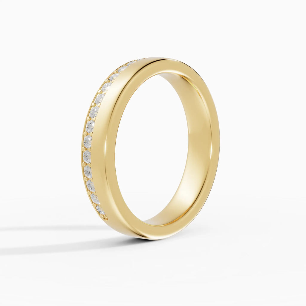 LUX | Alianza plana confort fit 4mm con pavé