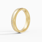 LUX flat comfort fit 4mm pavé wedding band - side view