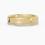LUX flat comfort fit 5mm pavé wedding band in 18k yellow gold