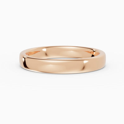 Alianza de boda LUX plana confort fit 3mm en oro amarillo 14k - perspectiva