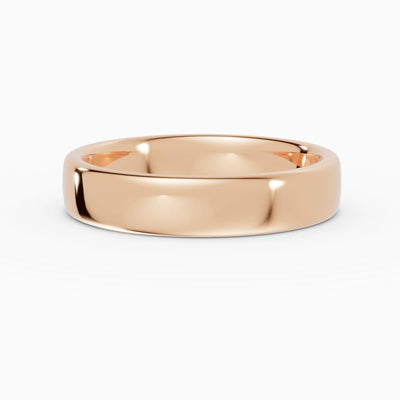 Alianza de boda LUX plana confort fit 4mm en oro rosa 18k - vista superior