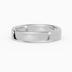 LUX flat comfort fit 4mm wedding band in white gold - side view