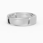 LUX flat comfort fit 5mm wedding band in white gold - side view