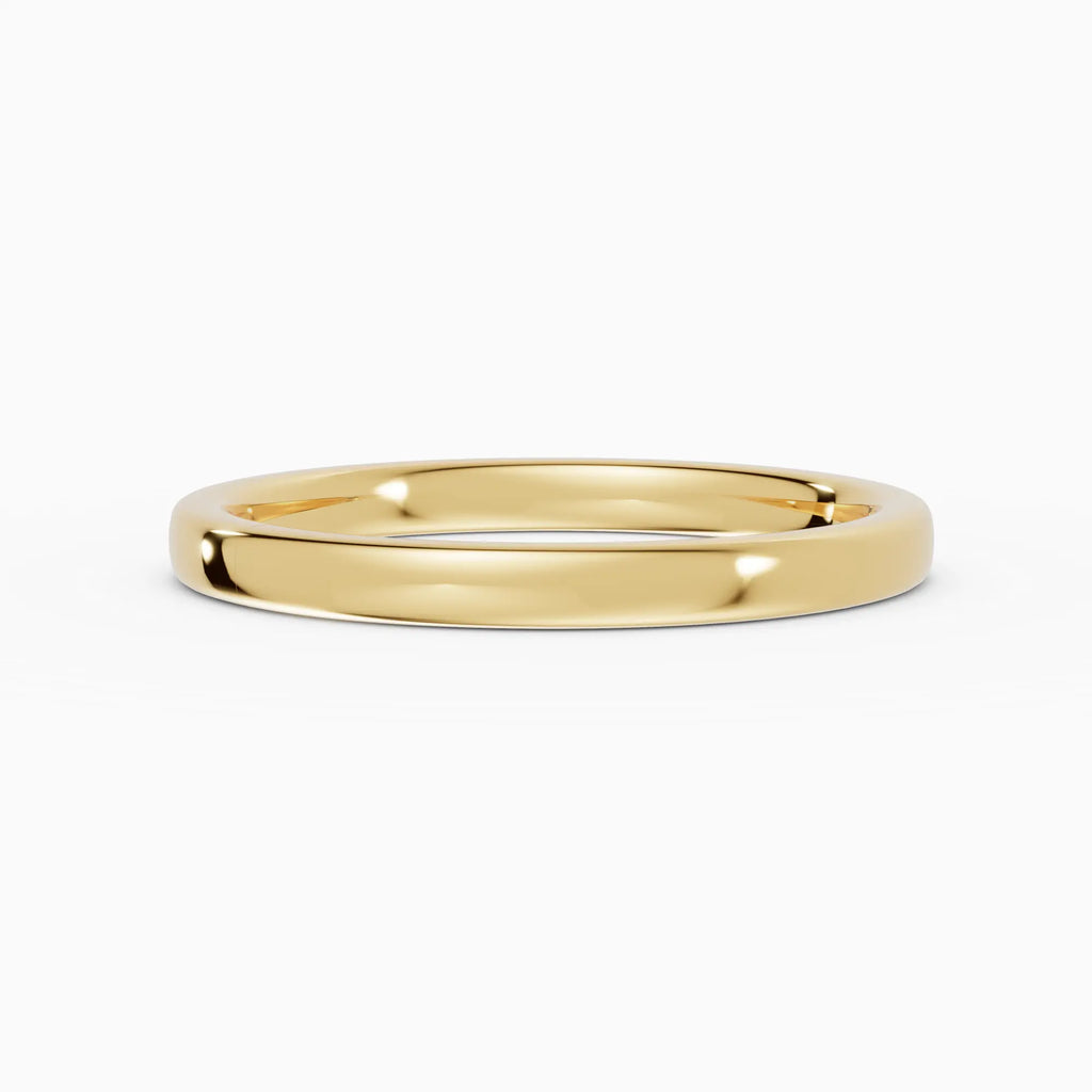 Alianza de boda LUX plana confort fit 2mm en oro amarillo 18k