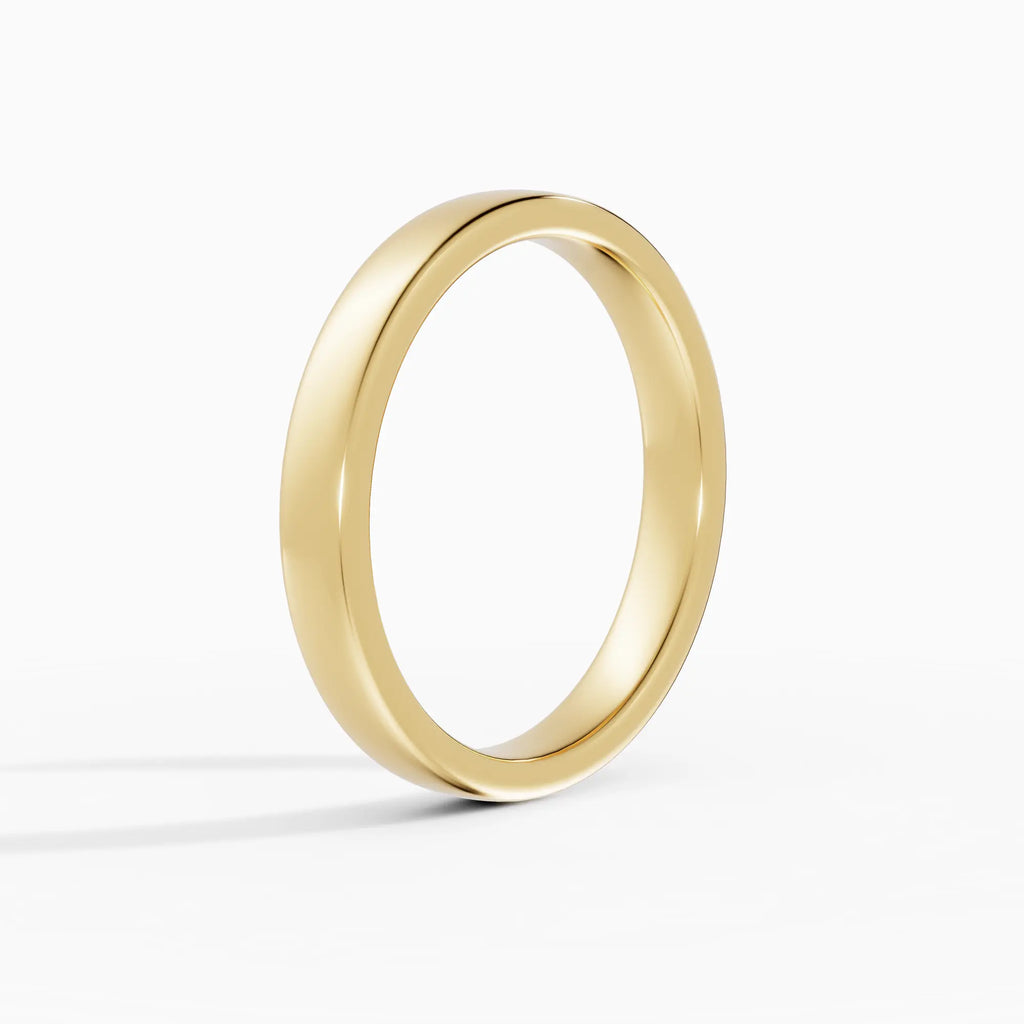 Alianza de boda LUX plana confort fit 3mm en oro blanco - vista lateral