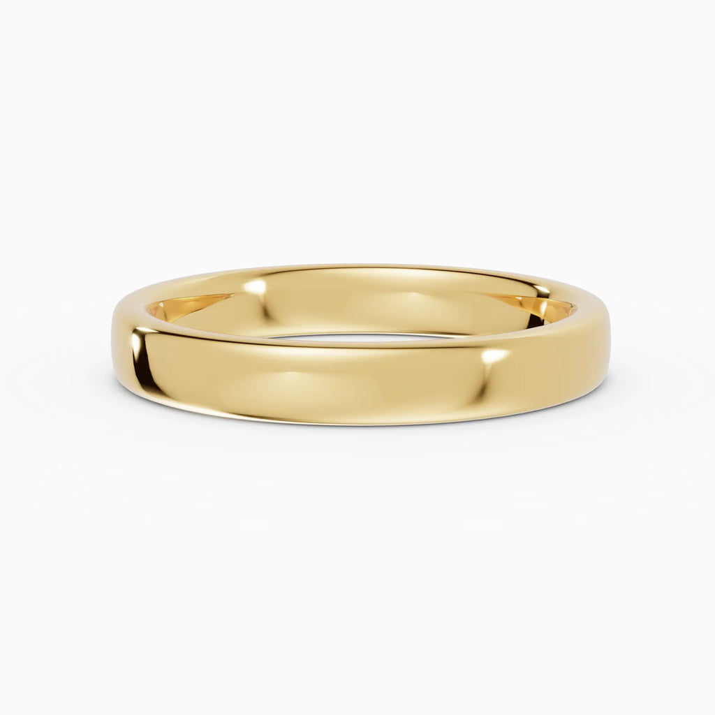 Alianza de boda LUX plana confort fit 3mm en oro amarillo 18k