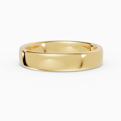 Alianza de boda LUX plana confort fit 4mm en oro amarillo 18k