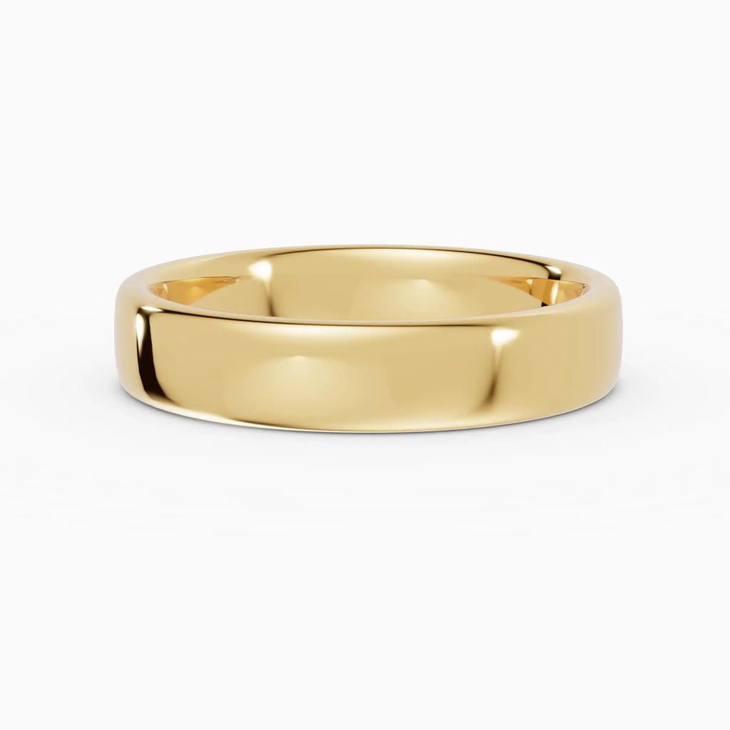 Alianza de boda LUX plana confort fit 4mm en oro amarillo 18k