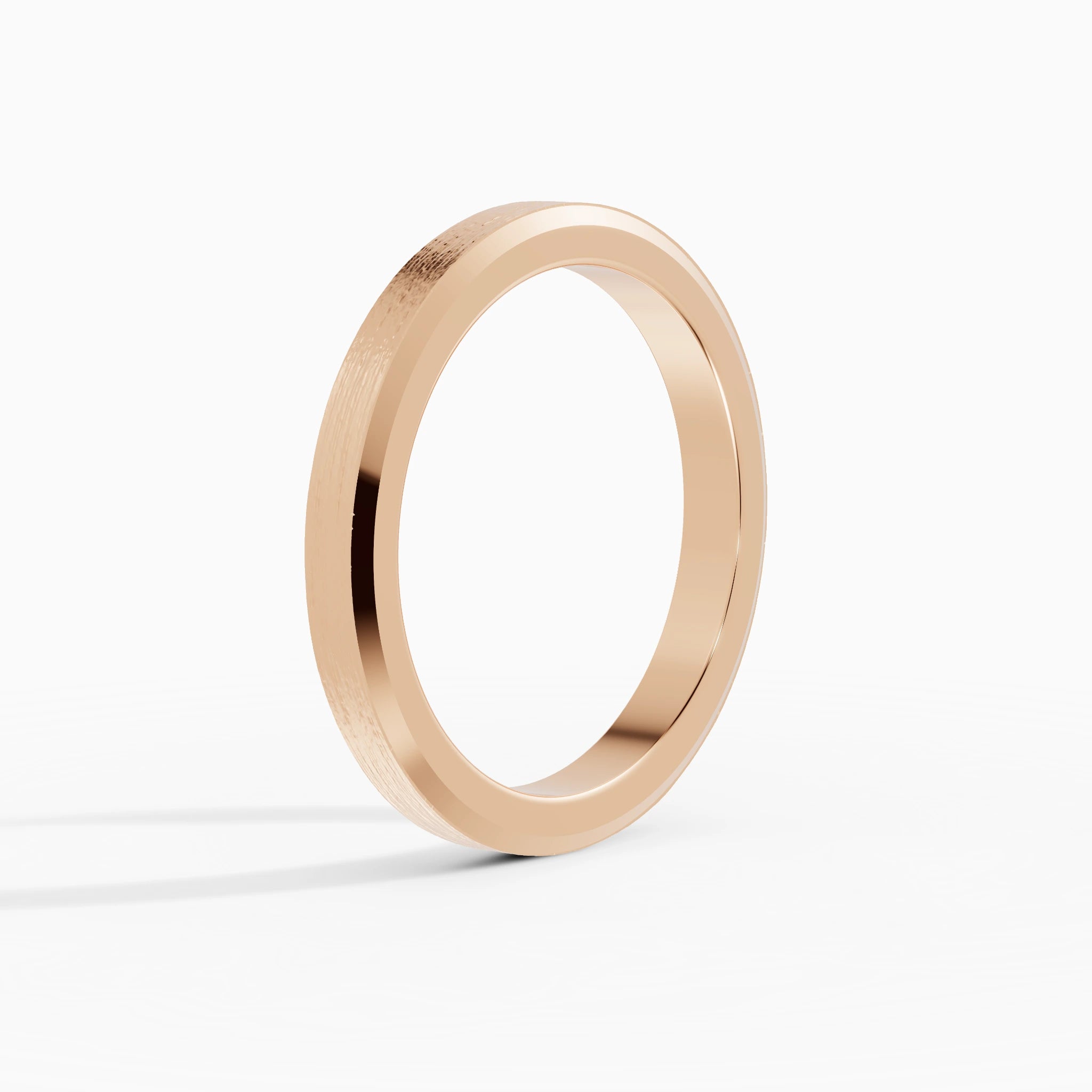 Anillo de compromiso Orion en oro rosa de 3 mm vista lateral