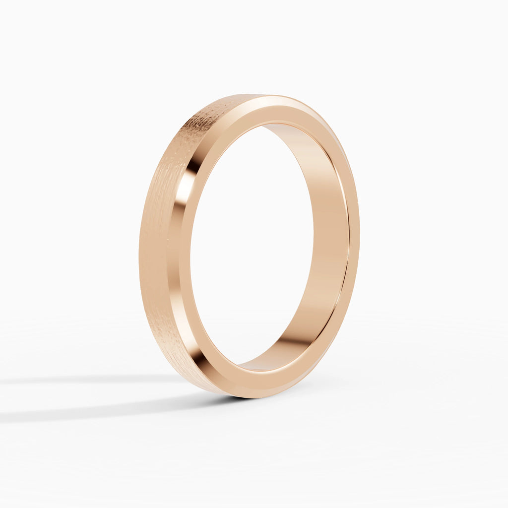 Anillo de compromiso Orion en oro rosa de 4 mm vista lateral