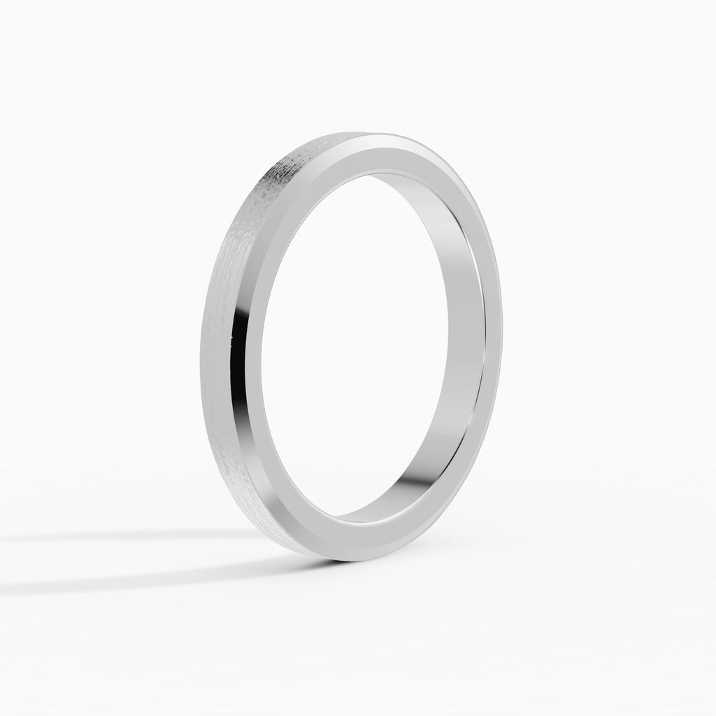 Anillo de compromiso Orion en oro blanco de 3 mm vista lateral