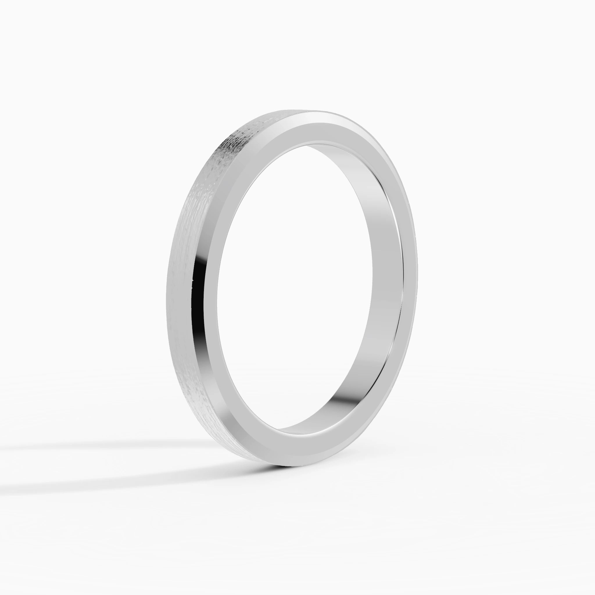 Anillo de compromiso Orion en oro blanco de 3 mm vista lateral