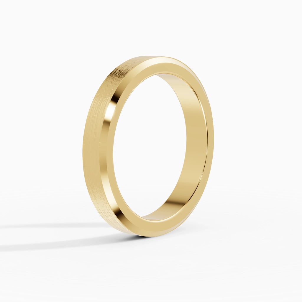 Anillo de compromiso Orion en oro amarillo de 4 mm vista lateral