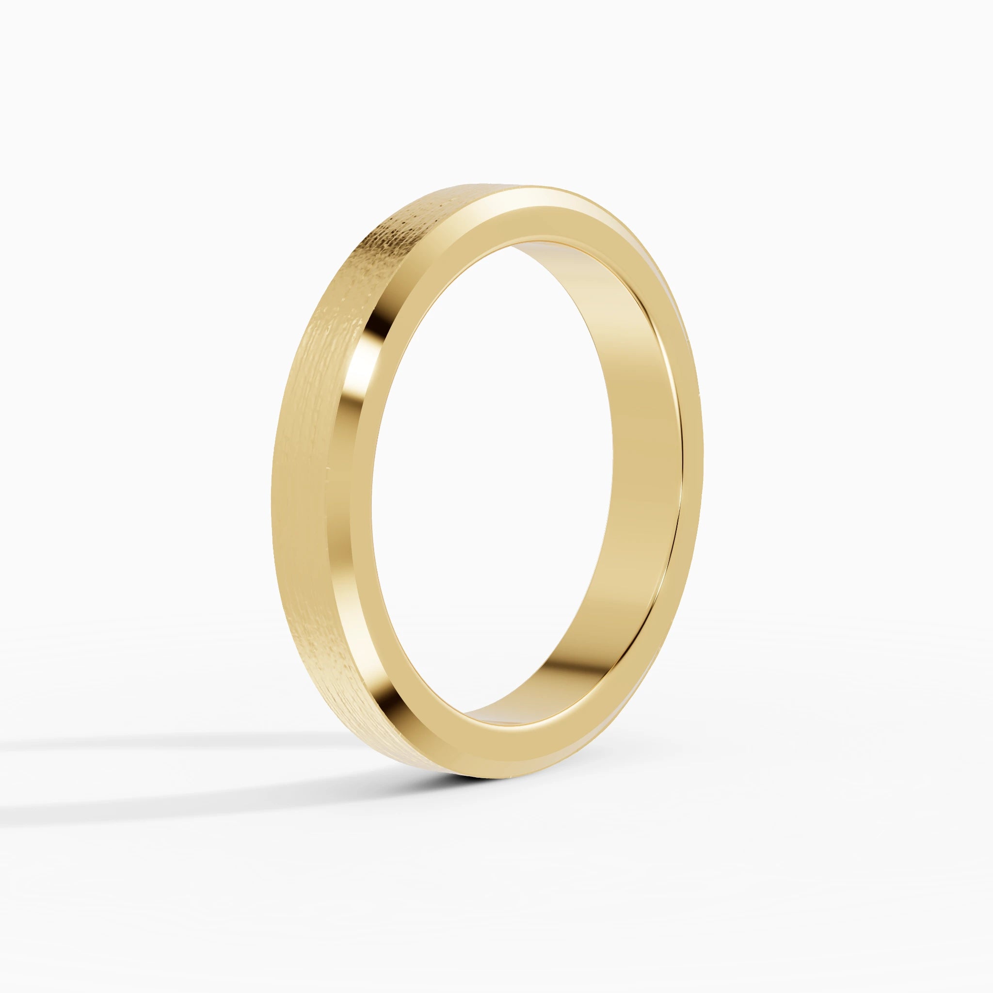 Anillo de compromiso Orion en oro amarillo de 4 mm vista lateral