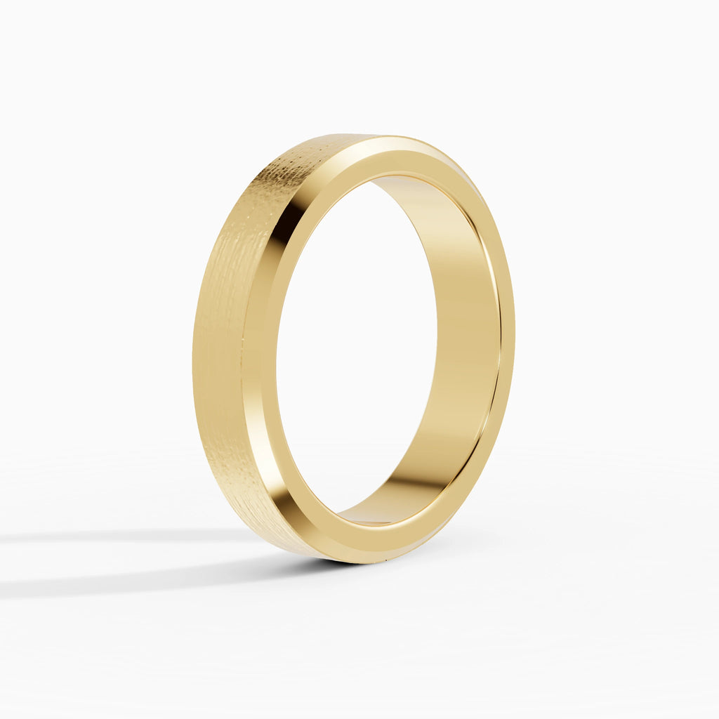 Anillo de compromiso Orion en oro amarillo de 5 mm vista lateral