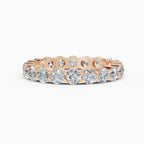 Alianza eternity en oro rosa 18k con diamantes redondos en toda la banda, vista frontal - BRAVORA joyeria