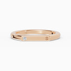 Fede Nuziale Personalizzabile Iniziale Diamante 2mm | SOLEIL