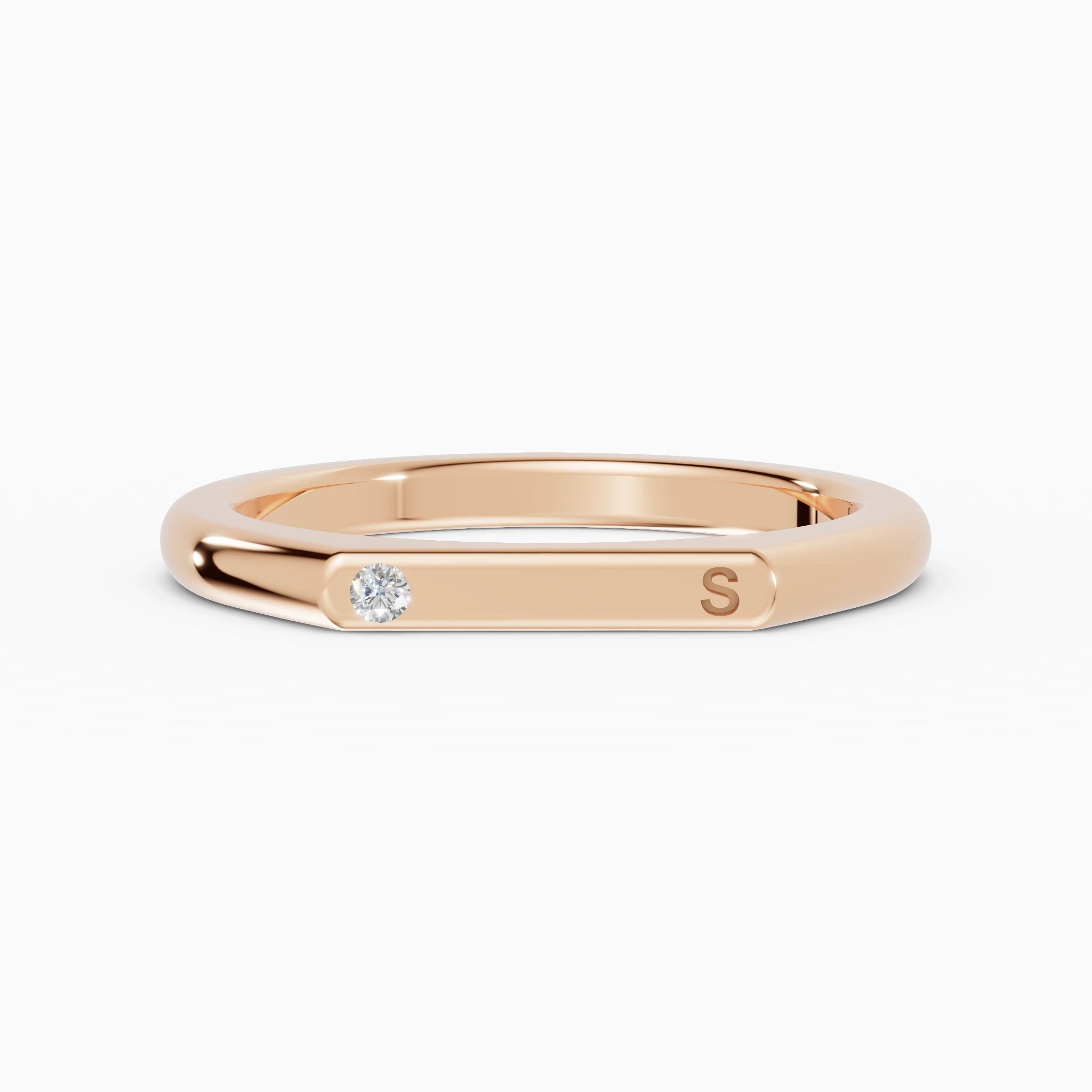 Fede Nuziale Personalizzabile Iniziale Diamante 2mm | SOLEIL