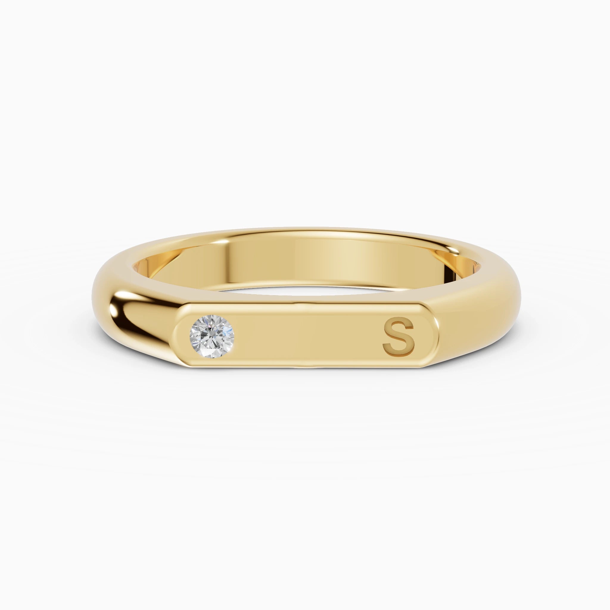Alianza Personalizable Inicial Diamante 3mm | SOLEIL