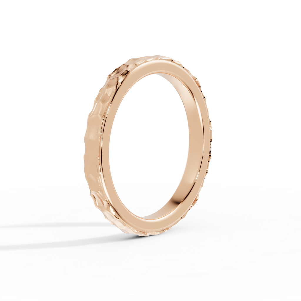 Anillo de compromiso Terra en oro rosa de 2,5 mm vista lateral