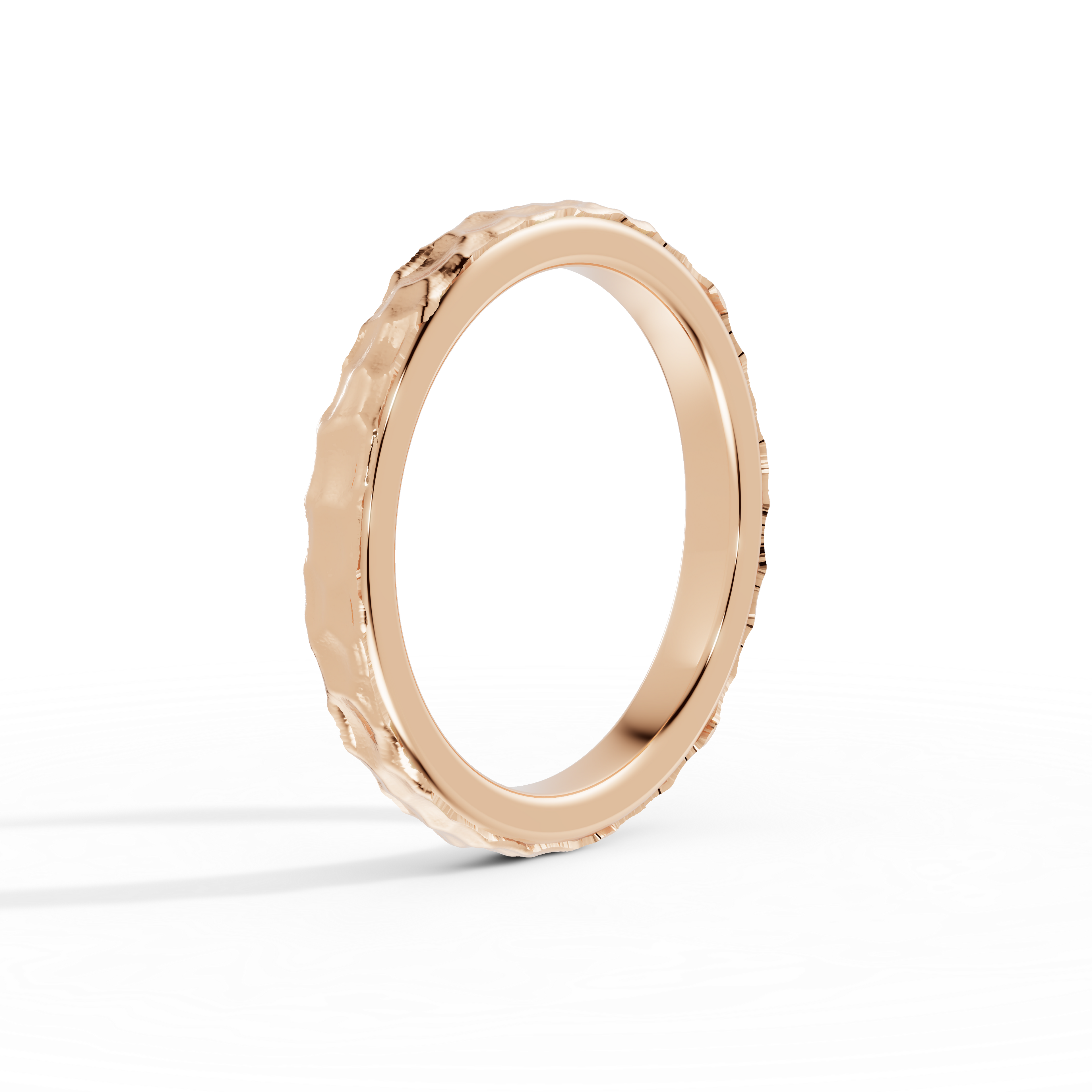 Anillo de compromiso Terra en oro rosa de 2,5 mm vista lateral
