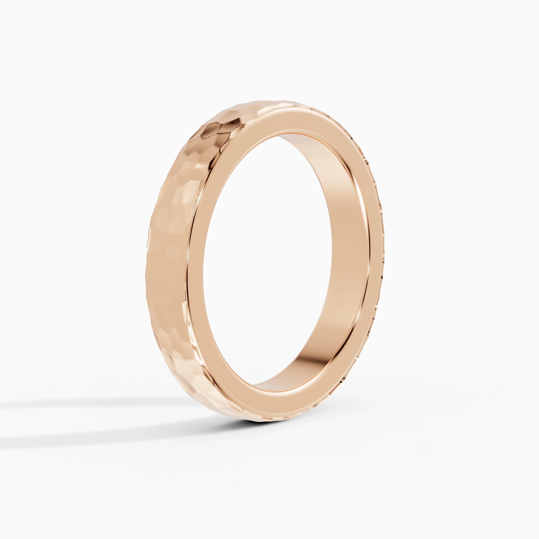 Anillo de compromiso Terra en oro rosa de 3,5 mm vista lateral